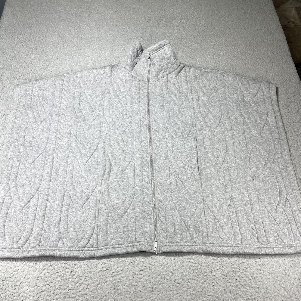MM6 Maison Martin Margiela Poncho Womens Size XS‎ Gray Quilted Zip Jersey